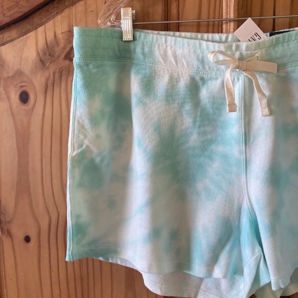 Women's Gap Tie-Dye green white pull on sweatshorts shorts size XL - NWT - Picture 2 of 10